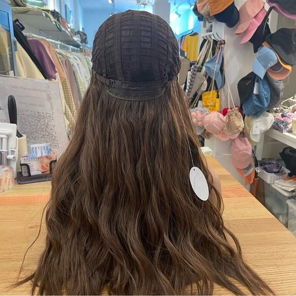 Human hair blend brown wig with bang - Picture 9 of 9